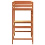 Loft bed with solid pine wood desk in brown 80x200 cm by , Beds and slatted bases - Ref: Foro24-842857, Price: 210,66 €, Disc...