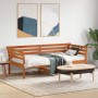 Wax brown solid pine wood sofa bed 90x190 cm by , Beds and slatted bases - Ref: Foro24-842881, Price: 117,91 €, Discount: %