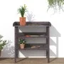 Plant table with shelves gray fir wood 78x38x82.5 cm by , Pot stands - Ref: Foro24-156354, Price: 91,63 €, Discount: %