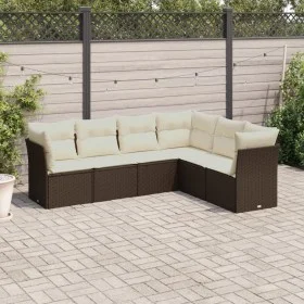 6-piece garden sofa set and brown synthetic rattan cushions by , Garden sets - Ref: Foro24-3217683, Price: 405,16 €, Discount: %