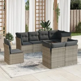 8-piece garden sofa set and gray synthetic rattan cushions by , Garden sets - Ref: Foro24-3217930, Price: 495,52 €, Discount: %