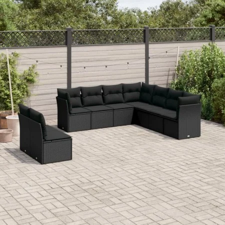 8-piece garden sofa set and black synthetic rattan cushions by , Garden sets - Ref: Foro24-3217835, Price: 601,08 €, Discount: %