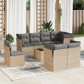 9-piece garden sofa set with beige synthetic rattan cushions by , Garden sets - Ref: Foro24-3217939, Price: 550,34 €, Discoun...