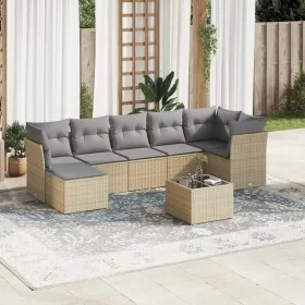 Gartensofa-Set mit beigen Kissen 8 Stück PE-Rattan von , Gartensets - Ref: Foro24-3217979, Preis: 466,65 €, Rabatt: %