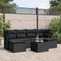 Set de comedor de jardín 7 pzas y cojines ratán sintético negro de , Conjuntos de jardín - Ref: Foro24-3218015, Precio: 390,3...