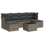 7-piece garden sofa set with gray PE rattan cushions by , Garden sets - Ref: Foro24-3218020, Price: 366,32 €, Discount: %