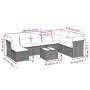 8-piece garden sofa set and black synthetic rattan cushions by , Garden sets - Ref: Foro24-3218055, Price: 550,91 €, Discount: %