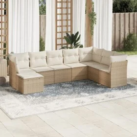 Gartensofa-Set mit beigen Kissen 8 Stück PE-Rattan von , Gartensets - Ref: Foro24-3218048, Preis: 529,64 €, Rabatt: %
