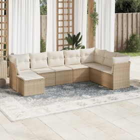 Gartensofa-Set mit beigen Kissen 8 Stück PE-Rattan von , Gartensets - Ref: Foro24-3218048, Preis: 510,45 €, Rabatt: %