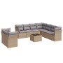 Garden sofa set with beige cushions 10 pieces synthetic rattan by , Garden sets - Ref: Foro24-3217849, Price: 599,17 €, Disco...