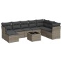 9-piece garden furniture set and gray synthetic rattan cushions by , Garden sets - Ref: Foro24-3218060, Price: 491,36 €, Disc...