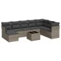 9-teiliges Gartenmöbel-Set und graue synthetische Rattankissen von , Gartensets - Ref: Foro24-3218060, Preis: 506,74 €, Rabat...