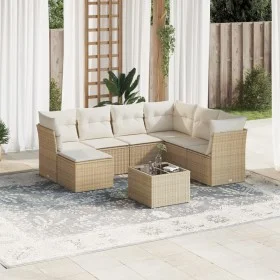 Gartensofa-Set mit beigen Kissen 8 Stück PE-Rattan von , Gartensets - Ref: Foro24-3217998, Preis: 504,12 €, Rabatt: %