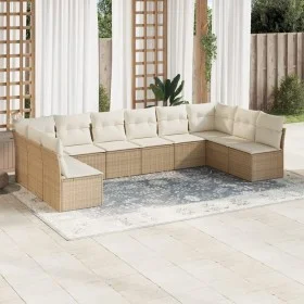 Gartensofa-Set mit beigen Kissen, 10-teilig, synthetisches Rattan von , Gartensets - Ref: Foro24-3218088, Preis: 625,58 €, Ra...