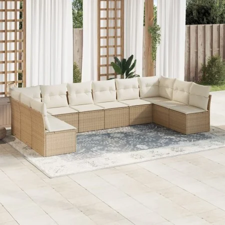Garden sofa set with beige cushions 10 pieces synthetic rattan by , Garden sets - Ref: Foro24-3218088, Price: 625,58 €, Disco...