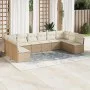 Garden sofa set with beige cushions 10 pieces synthetic rattan by , Garden sets - Ref: Foro24-3218088, Price: 625,58 €, Disco...