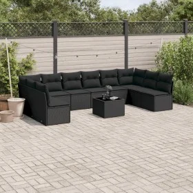 11-teilige Gartensofagarnitur und schwarze synthetische Rattankissen von , Gartensets - Ref: Foro24-3218095, Preis: 645,09 €,...