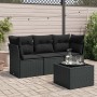 4-piece garden sofa set with black synthetic rattan cushions by , Garden sets - Ref: Foro24-3217215, Price: 244,92 €, Discoun...
