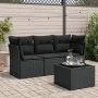 4-piece garden sofa set with black synthetic rattan cushions by , Garden sets - Ref: Foro24-3217215, Price: 253,94 €, Discoun...