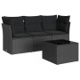 4-piece garden sofa set with black synthetic rattan cushions by , Garden sets - Ref: Foro24-3217215, Price: 244,92 €, Discoun...