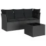 4-piece garden sofa set with black synthetic rattan cushions by , Garden sets - Ref: Foro24-3217215, Price: 253,94 €, Discoun...