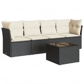 5-piece garden furniture set and black synthetic rattan cushions by , Garden sets - Ref: Foro24-3217236, Price: 299,48 €, Dis...