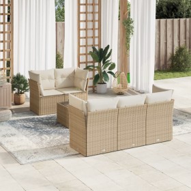 Garden sofa set with cushions 6 pieces beige synthetic rattan by , Garden sets - Ref: Foro24-3217248, Price: 418,54 €, Discou...