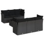Set de comedor de jardín 7 pzas y cojines ratán sintético negro de , Conjuntos de jardín - Ref: Foro24-3217255, Precio: 442,8...