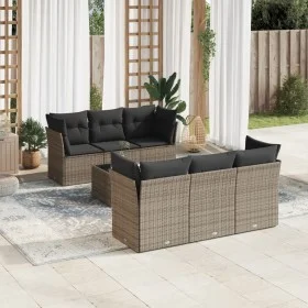 7-teiliges Gartensofa-Set mit grauen PE-Rattan-Kissen von , Gartensets - Ref: Foro24-3217260, Preis: 421,14 €, Rabatt: %