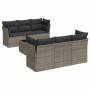 7-piece garden sofa set with gray PE rattan cushions by , Garden sets - Ref: Foro24-3217260, Price: 409,52 €, Discount: %