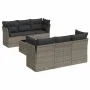 7-piece garden sofa set with gray PE rattan cushions by , Garden sets - Ref: Foro24-3217260, Price: 421,14 €, Discount: %
