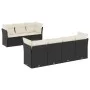 8-teiliges Gartensofa-Set und schwarze synthetische Rattankissen von , Gartensets - Ref: Foro24-3217276, Preis: 496,74 €, Rab...