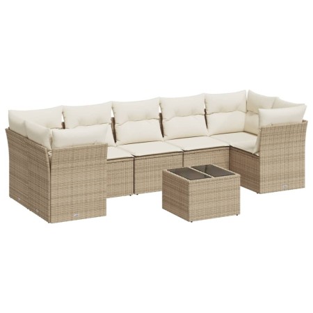 Garden sofa set with beige cushions 8 pcs PE rattan by , Garden sets - Ref: Foro24-3217288, Price: 540,77 €, Discount: %