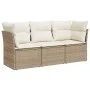 Garden sofa set with beige cushions 3 pieces PE rattan by , Garden sets - Ref: Foro24-3217208, Price: 217,52 €, Discount: %