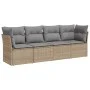 Gartensofa-Set mit Kissen, 4-teilig, beiges synthetisches Rattan von , Gartensets - Ref: Foro24-3217229, Preis: 239,83 €, Rab...