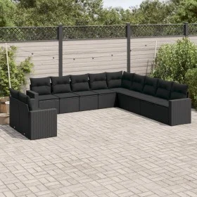11-piece garden sofa set and black synthetic rattan cushions by , Garden sets - Ref: Foro24-3219175, Price: 722,59 €, Discoun...