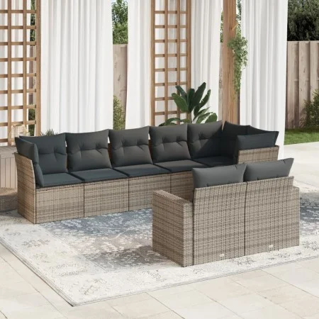 8-piece garden sofa set and gray synthetic rattan cushions by , Garden sets - Ref: Foro24-3219210, Price: 517,93 €, Discount: %