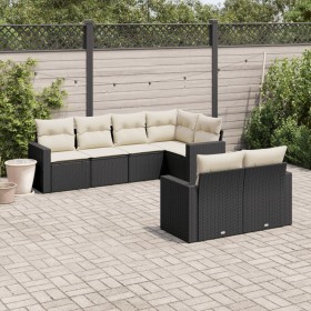 7-piece garden dining set and black synthetic rattan cushions by , Garden sets - Ref: Foro24-3219196, Price: 451,96 €, Discou...