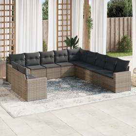 11-teiliges Gartensofa-Set und graue synthetische Rattankissen von , Gartensets - Ref: Foro24-3219180, Preis: 656,30 €, Rabat...