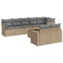 9-piece garden sofa set with beige synthetic rattan cushions by , Garden sets - Ref: Foro24-3219219, Price: 594,75 €, Discoun...