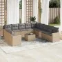 12-teiliges Gartensofa-Set und braune synthetische Rattankissen von , Gartensets - Ref: Foro24-3219189, Preis: 793,13 €, Raba...
