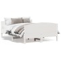Bed frame with white pine wood headboard 140x200 cm by , Beds and slatted bases - Ref: Foro24-3216174, Price: 226,75 €, Disco...
