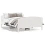 Bed frame with white pine wood headboard 140x200 cm by , Beds and slatted bases - Ref: Foro24-3216174, Price: 223,91 €, Disco...