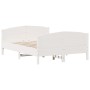 Bed frame with white pine wood headboard 140x200 cm by , Beds and slatted bases - Ref: Foro24-3216174, Price: 226,75 €, Disco...