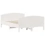 Bed frame with white pine wood headboard 140x200 cm by , Beds and slatted bases - Ref: Foro24-3216174, Price: 223,91 €, Disco...
