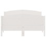 Bed frame with white pine wood headboard 140x200 cm by , Beds and slatted bases - Ref: Foro24-3216174, Price: 226,75 €, Disco...