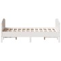 Bed frame with white pine wood headboard 140x200 cm by , Beds and slatted bases - Ref: Foro24-3216174, Price: 226,75 €, Disco...