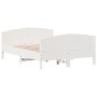 Bed frame with white pine wood headboard 140x200 cm by , Beds and slatted bases - Ref: Foro24-3216174, Price: 226,75 €, Disco...