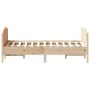 Bed frame with solid pine wood headboard 120x200 cm by , Beds and slatted bases - Ref: Foro24-3216176, Price: 177,95 €, Disco...