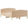 Bed frame with solid pine wood headboard 120x200 cm by , Beds and slatted bases - Ref: Foro24-3216176, Price: 177,95 €, Disco...